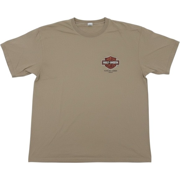 Harley-Davidson Other - Playa Del Carmen Mexico Graphic T-Shirt‎ Tan Khaki Mens XL